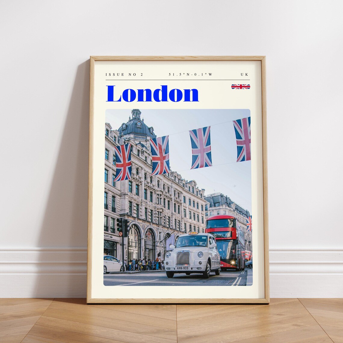 London UK Union Jack Flags Busy Street Festival Photo Travel Poster - Image 3