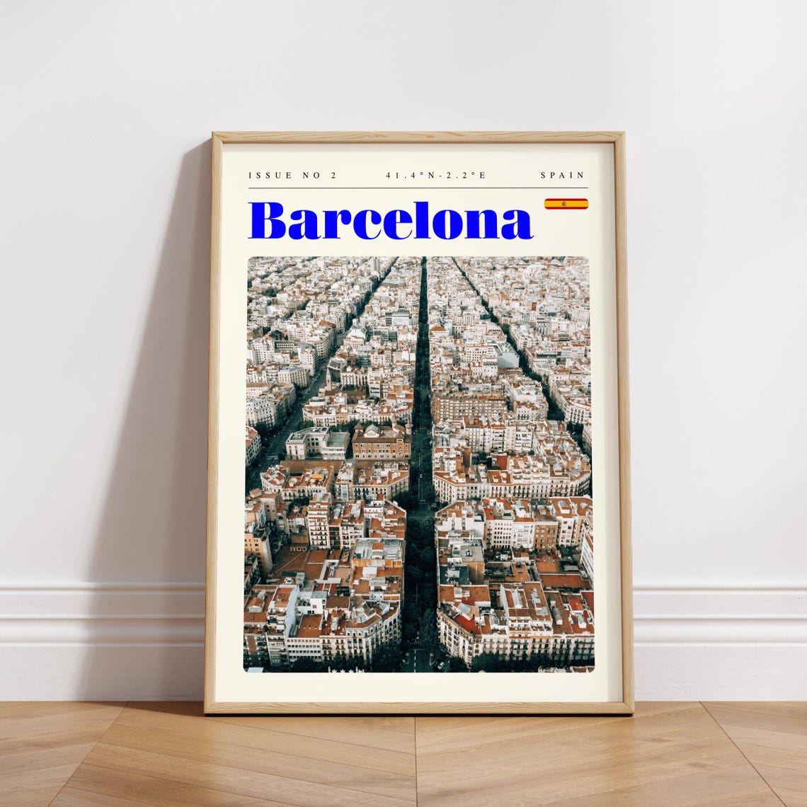 Barcelona Spain Aerial City Grid Eixample Skyline Travel Poster - Image 3