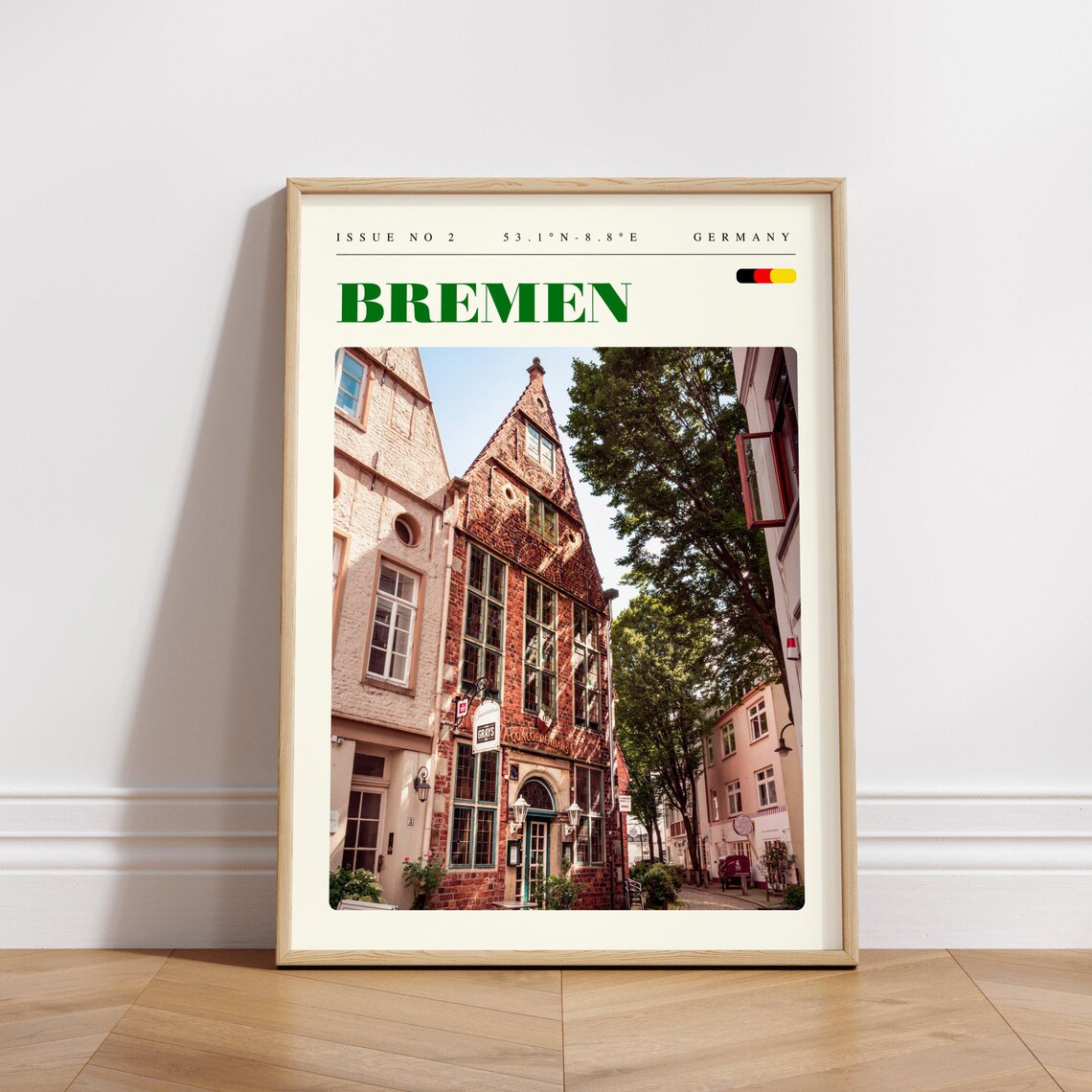 Bremen Germany Historic Brick Lane Travel Photography Poster - Image 3
