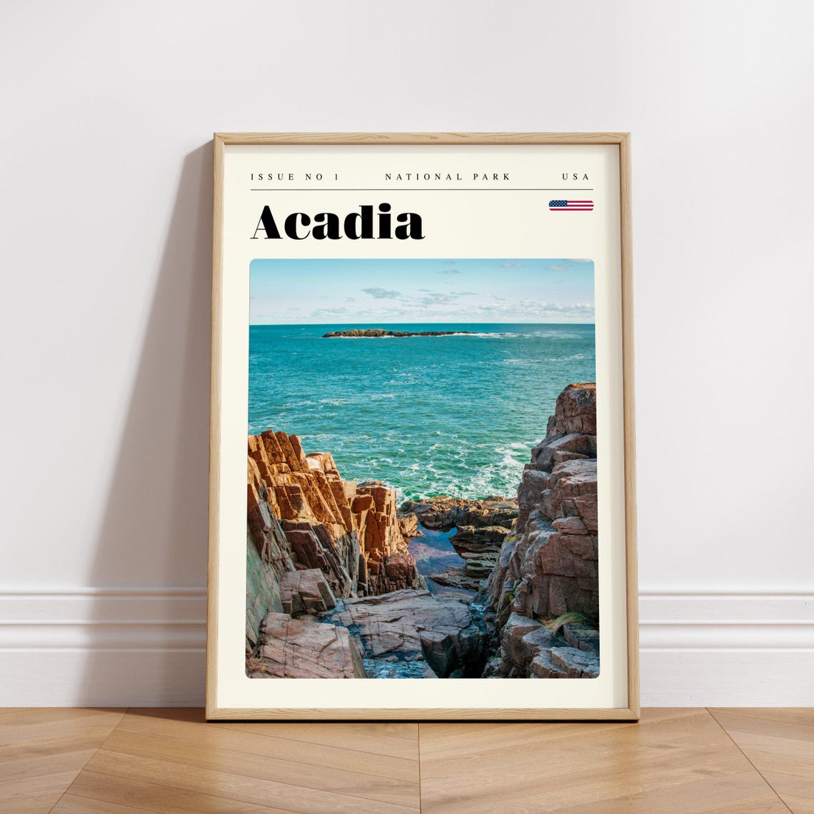 Acadia National Park Rocky Coast Turquoise Ocean View Travel Poster - Image 3