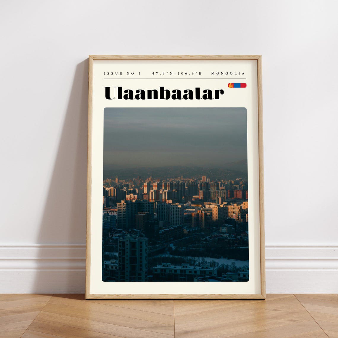 Ulaanbaatar Mongolia City Skyline At Dusk Photography Travel Poster - Image 3