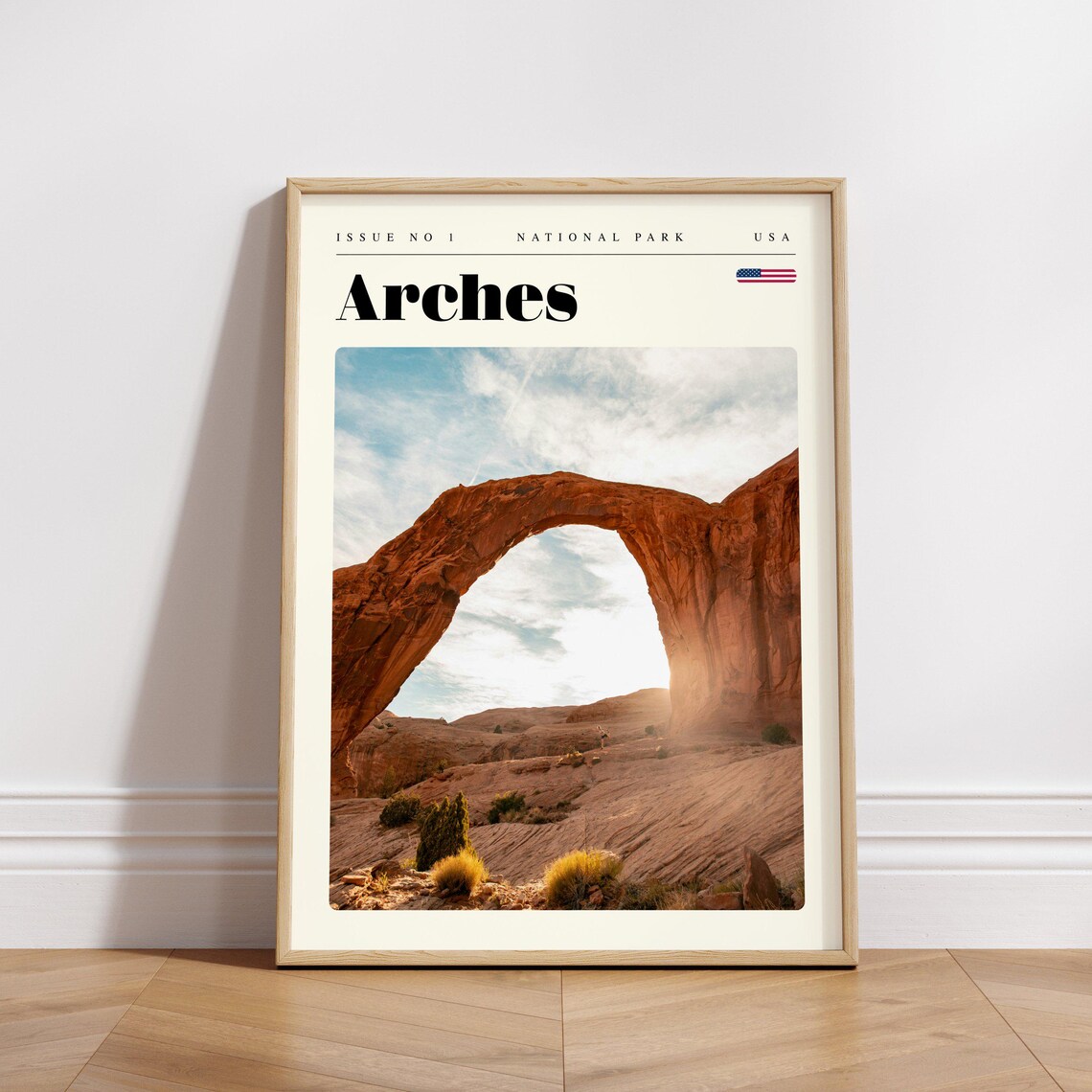 Arches National Park USA Red Rock Canyon Arch Sunset Travel Poster - Image 3