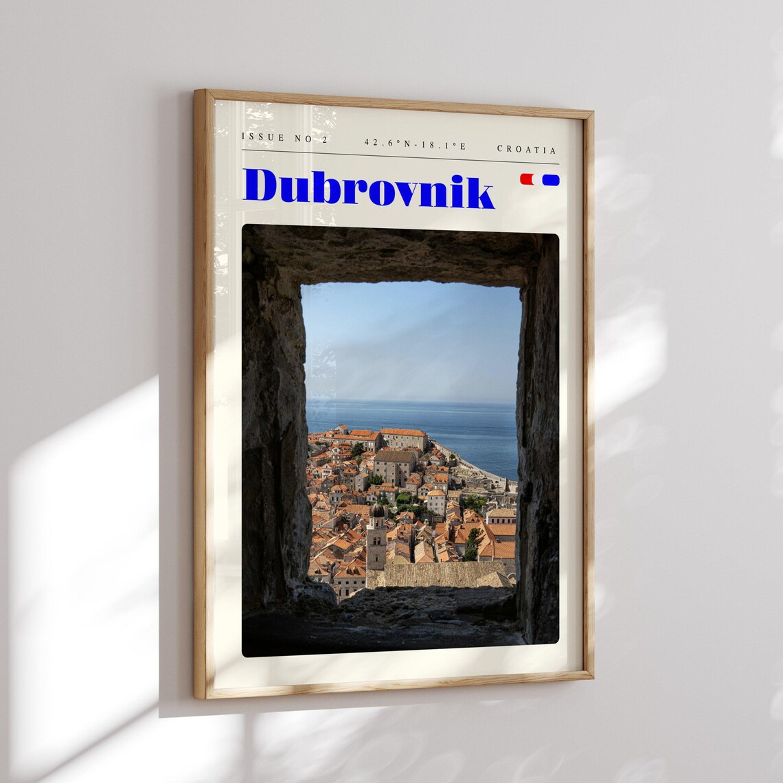 Dubrovnik Croatia Old Town Red Rooftops Sea View Travel Poster - Image 2