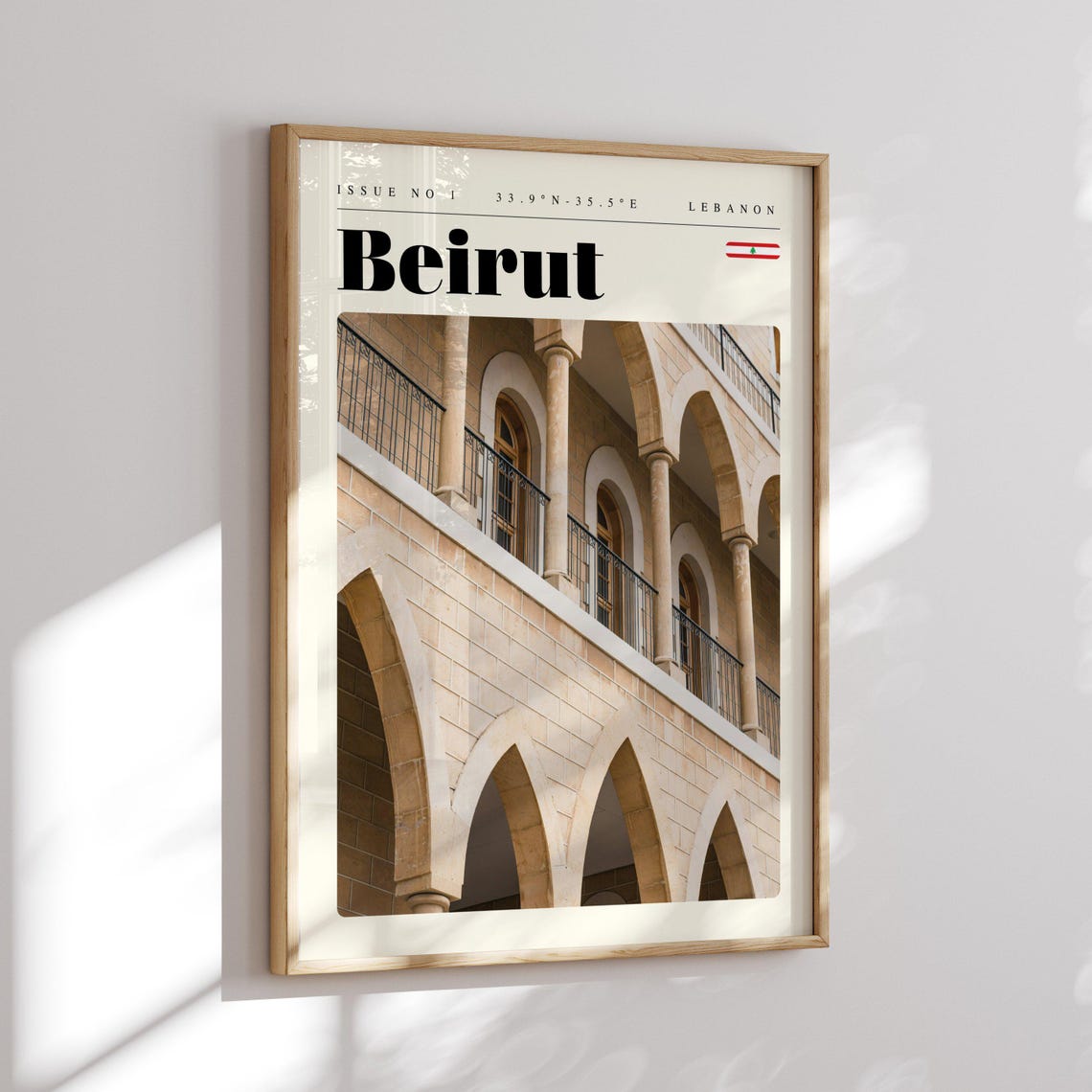 Beirut Stone Arches Architecture Lebanon Issue 1 Retro Travel Poster - Image 2