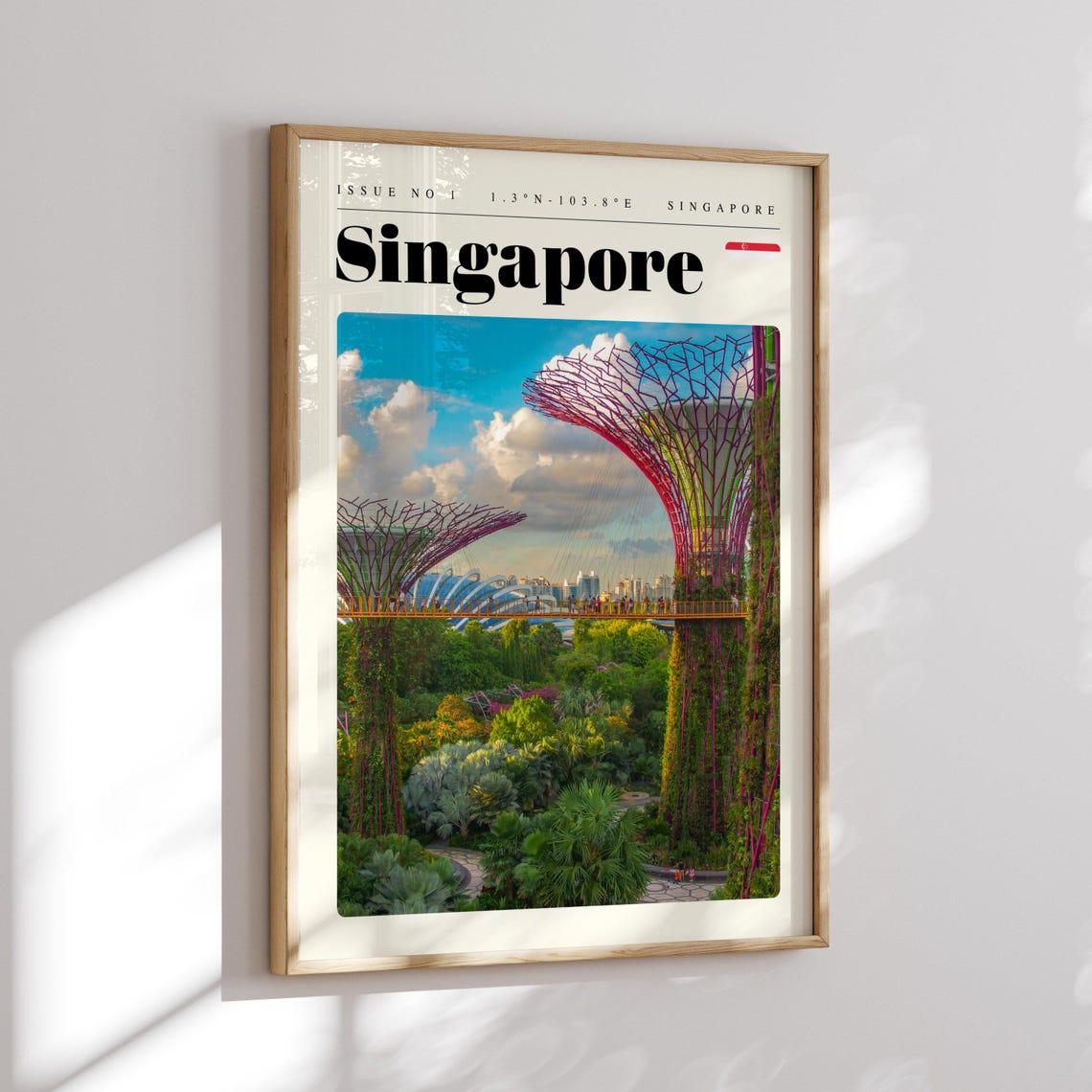 Singapore Vintage Travel Poster Featuring Gardens by the Bay Trees - Image 2