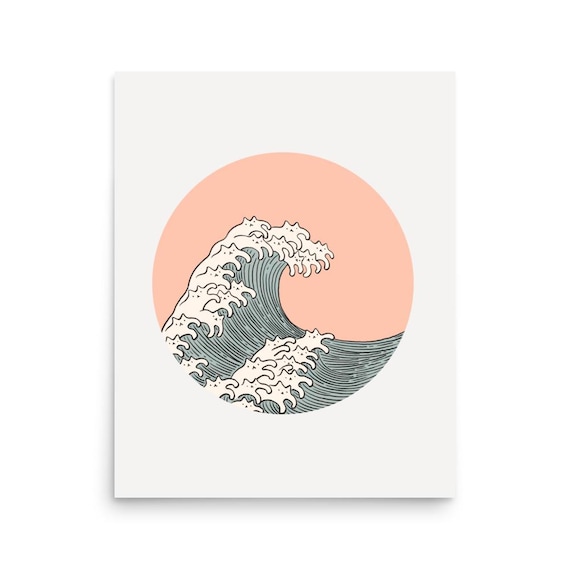 Cute Cats Great Wave Japanese Style Funny Cat Lover Wall Art