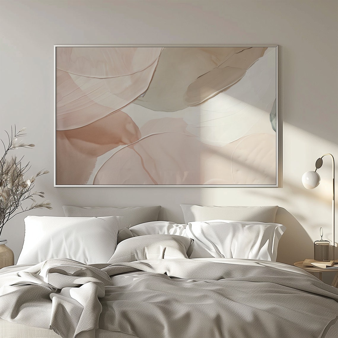 Blush Pink Beige Abstract Brushstroke Minimalist Neutral Poster - Image 4