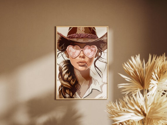Cowgirl Print Coquette Poster Rodeo Poster Preppy Western Wall Art Cowgirl Hat Print Western Poster Cowgirl Wall Art