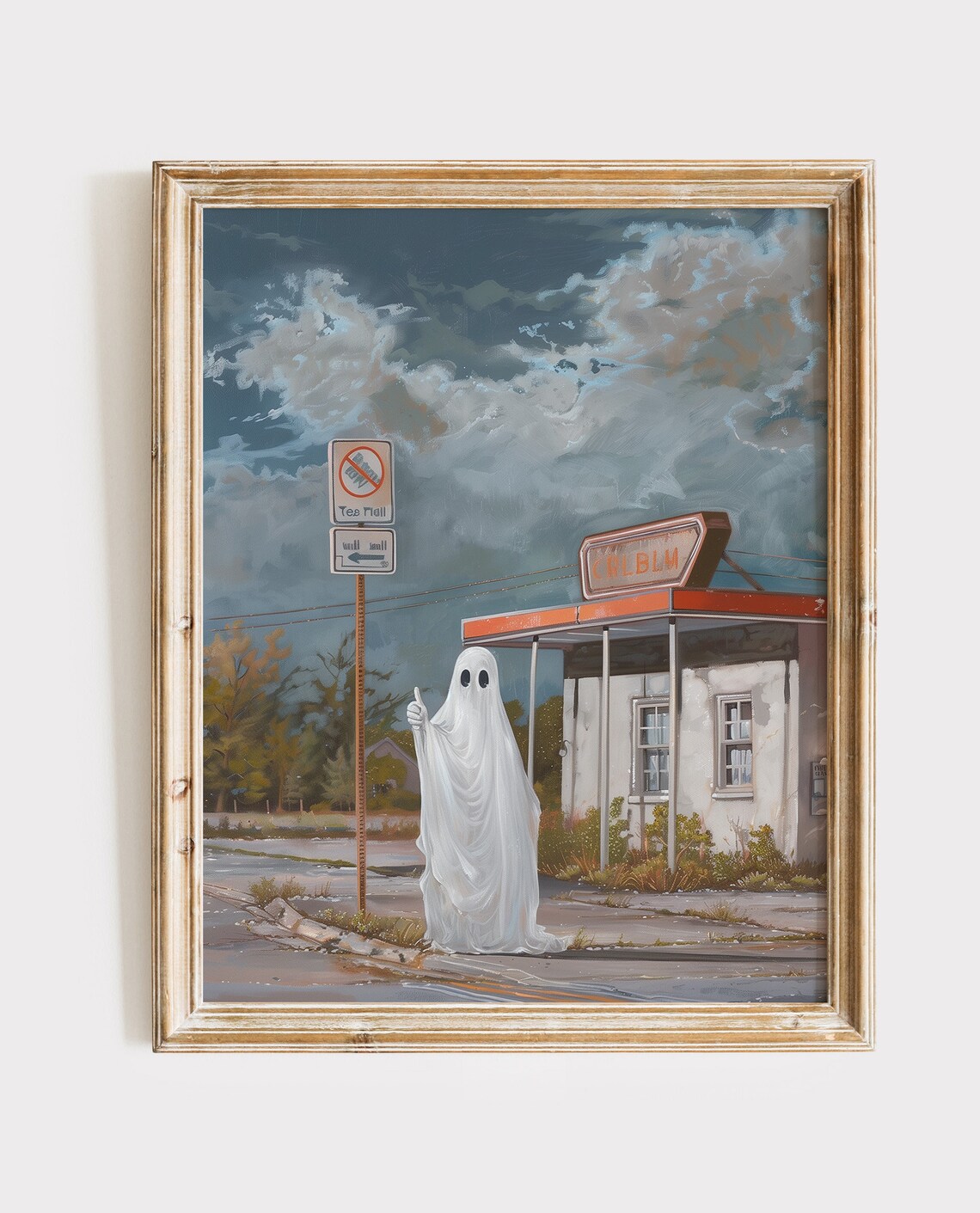 Ghost Painting Vintage Halloween Art Print