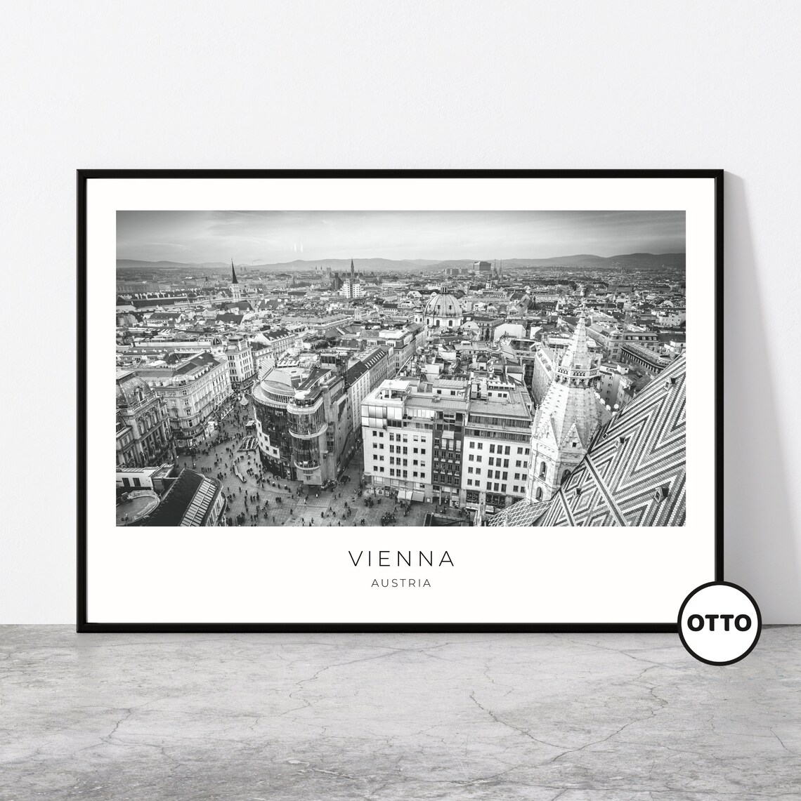 Vienna Travel Poster, Cityscape Aerial View