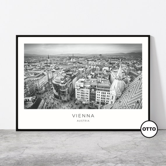 Vienna Travel Poster, Cityscape Aerial View