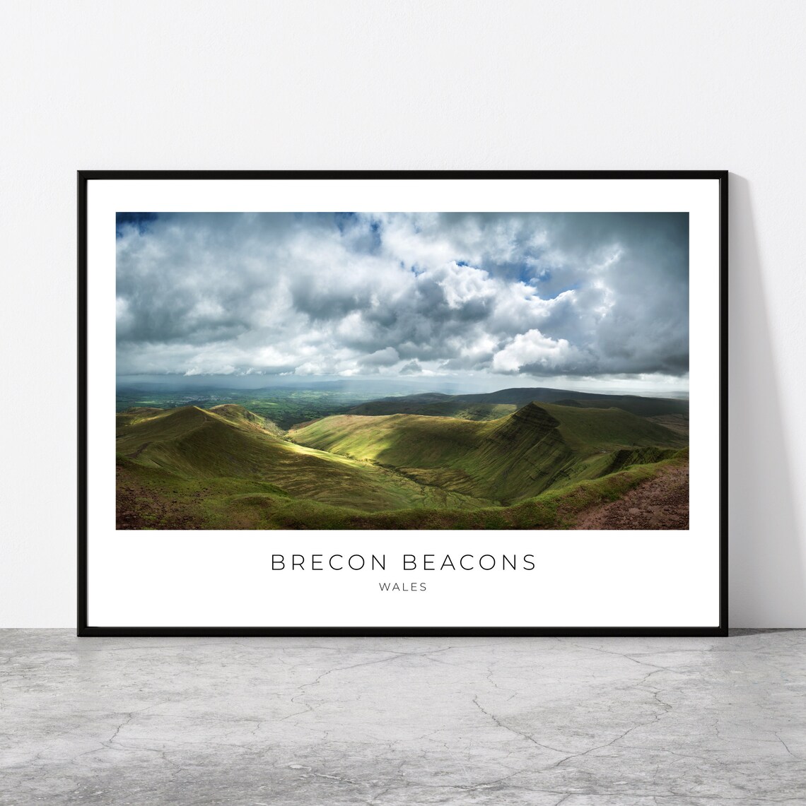 Brecon Beacons Travel Poster, Wales Landscape