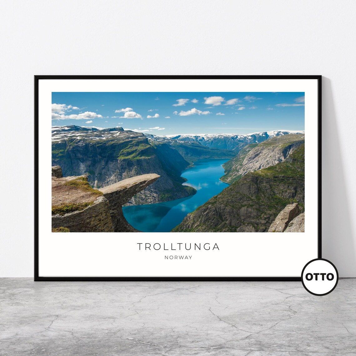 Trolltunga, Norway Travel Poster, Ringedalsvatnet