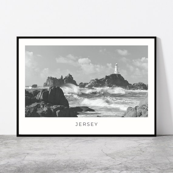 Jersey Wall Art Jersey Home Decor La Corbiere Lighthouse Artful Travel Gift United Kingdom Art Poster Print