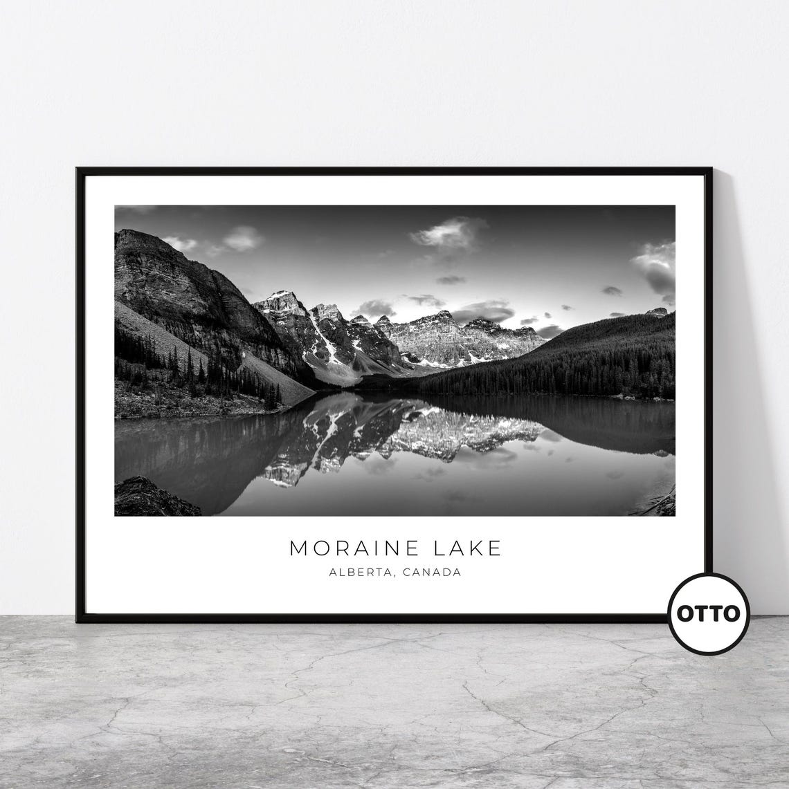 Moraine Lake Alberta Canada Mountain Reflection Photo Poster