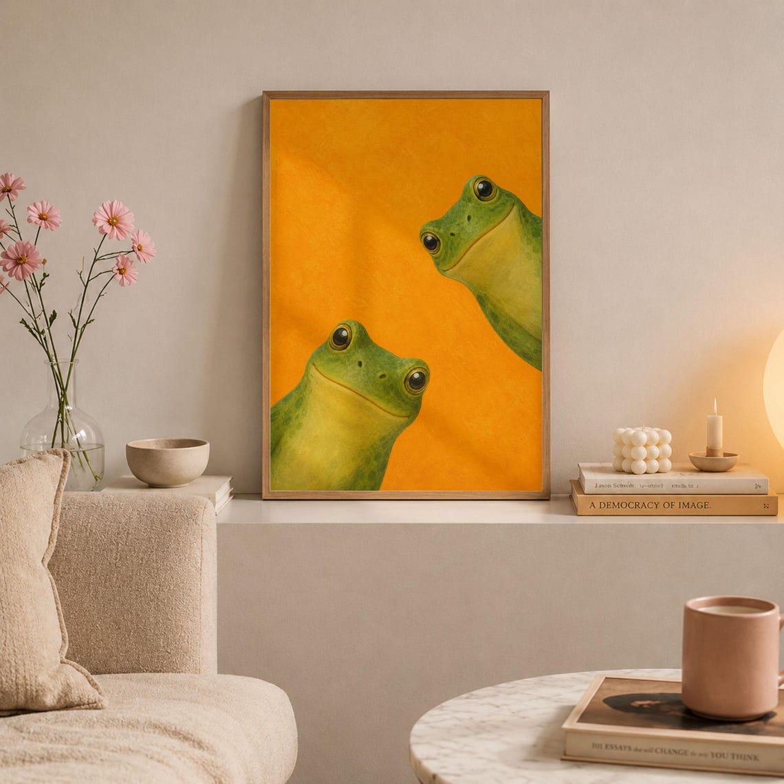 Minimalist Frog Print Scandinavian Animal Wall Art Modern Nursery Decor