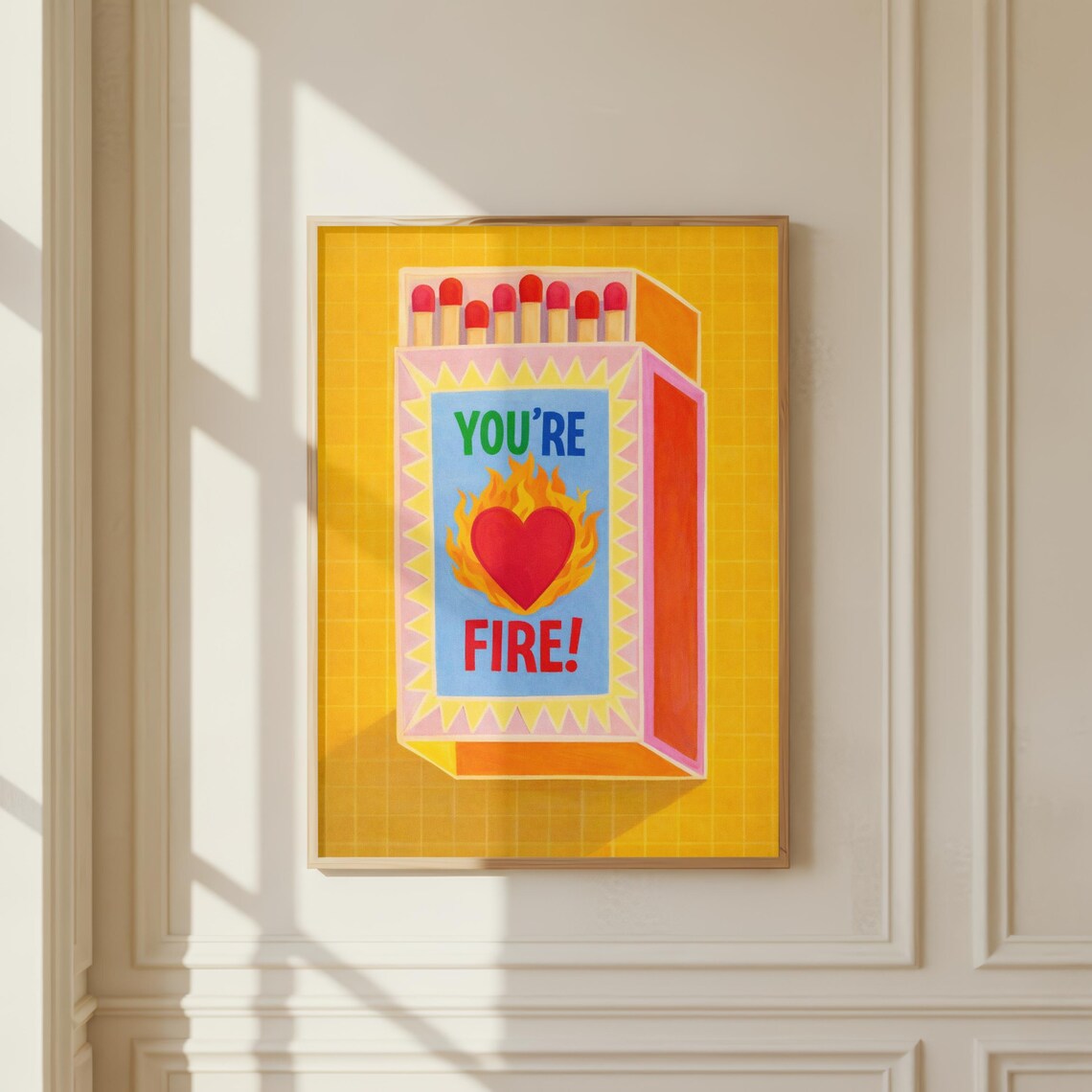 Youre Fire Matchbox Retro Quote Art Print