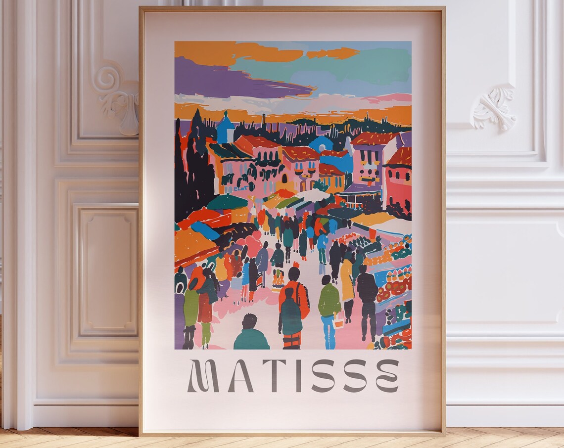 Henri Matisse Sunset Market Street Bustling Evening Crowd Poster