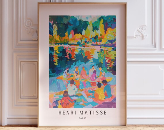 Henri Matisse Inspired Print With Frame Artful Matisse Framed Poster Matisse Art Print Livingroom Wall Art Gallery Wall Printed Matisse