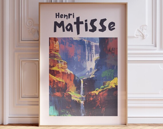 Henri Matisse Red Canyon Waterfall Bold Landscape Art Poster
