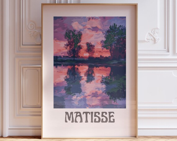 Henri Matisse Pink Sunset River Reflection Landscape Art Poster