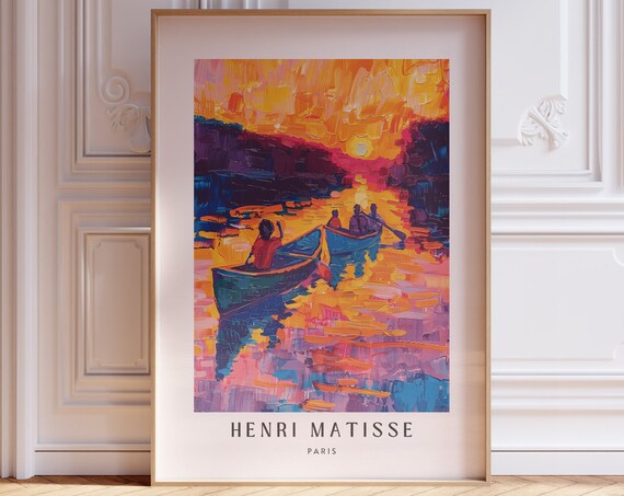 Henri Matisse Inspired Print With Frame Artful Matisse Framed Poster Matisse Art Print Livingroom Wall Art Gallery Wall Printed Matisse