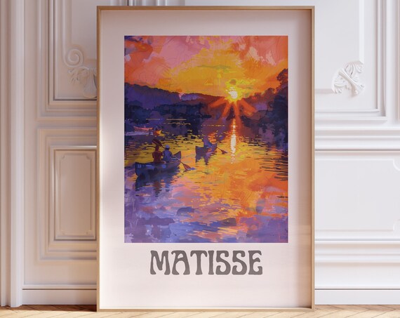 Henri Matisse Sunrise Canoes Golden Lake Morning Scenic Art Poster