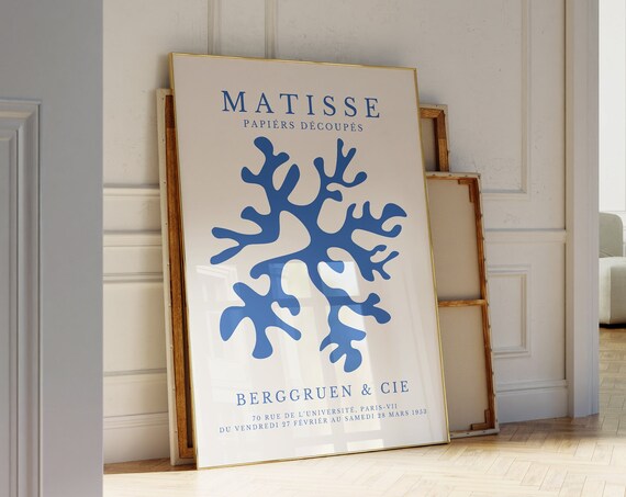 Matisse Papiers Decoupes Blue Coral Branch 1953 Paris Poster