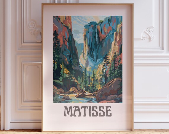 Henri Matisse Inspired Print With Frame Matisse Art Print Livingroom Wall Art Artful Matisse Framed Poster Gallery Wall Printed Matisse