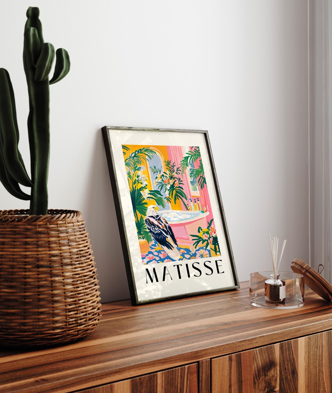 Bald Eagle Poster Funny Bathroom Wall Art Bird Print Pink Dopamine Decor Matisse Style Maximalist Print - Image 2