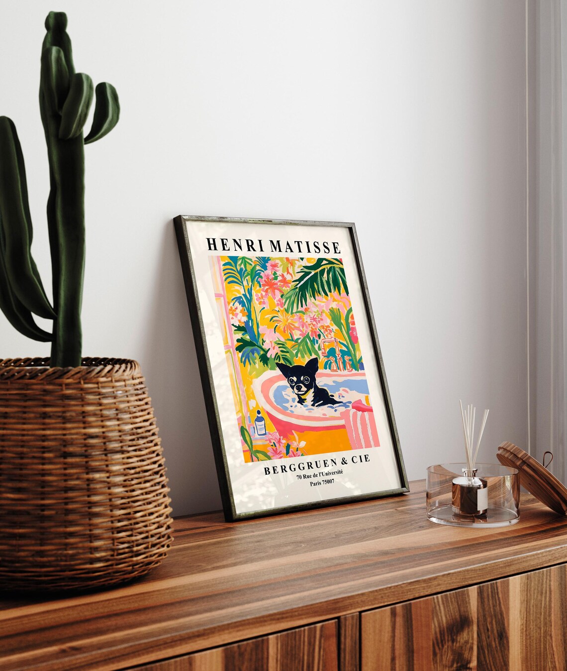 Black Chihuahua Aesthetic Art Print, Matisse-Inspired Boho - Image 3