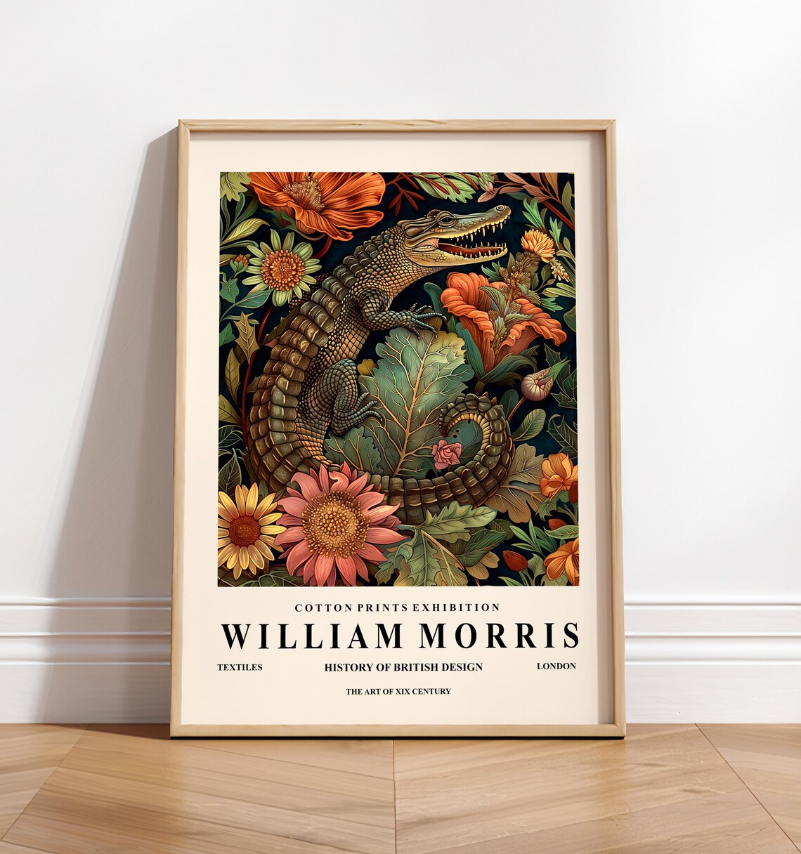 William Morris Crocodile Botanical Mid-Century Art Print