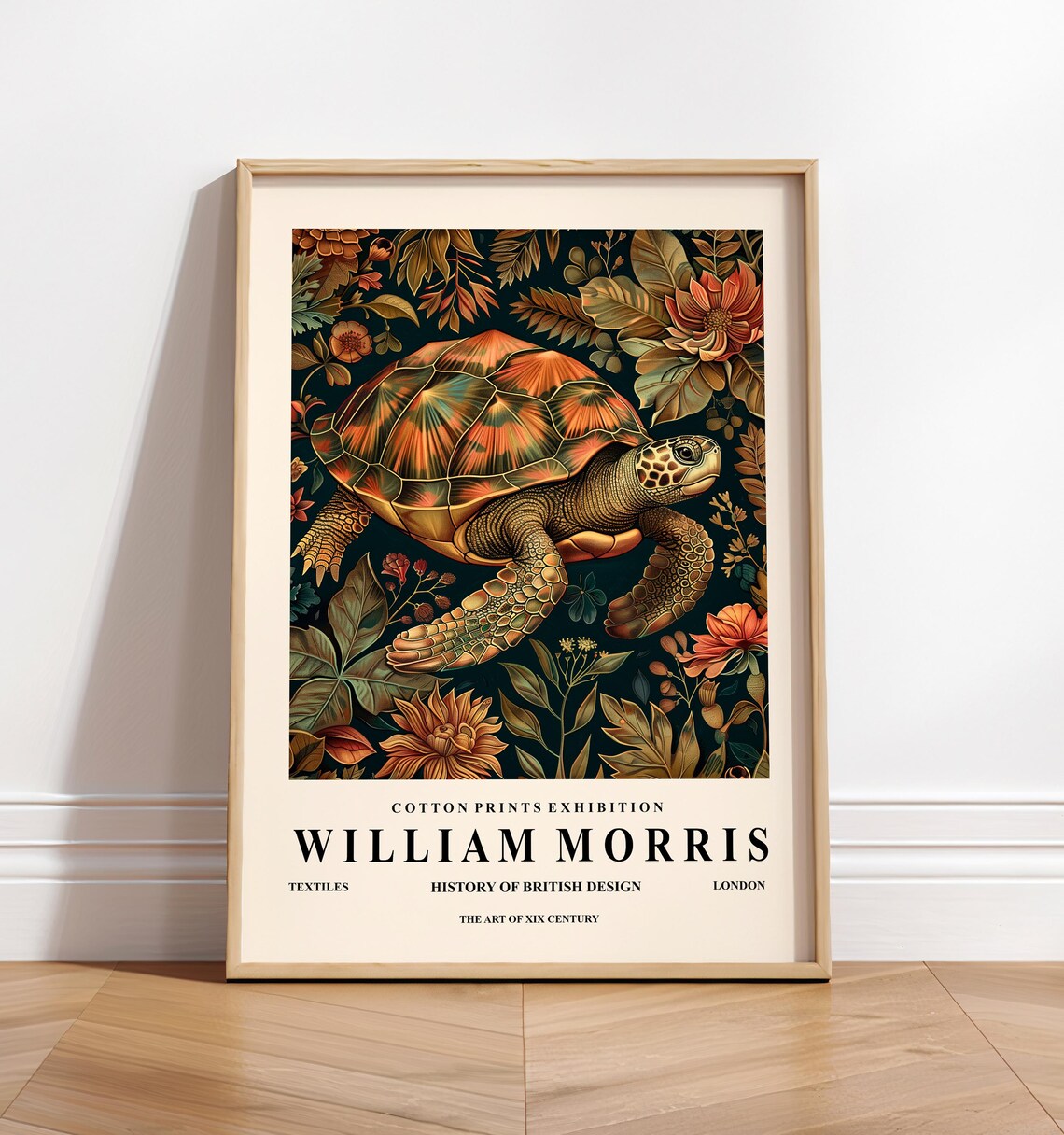 Sea Turtle William Morris Mid-Century Modern Art Print