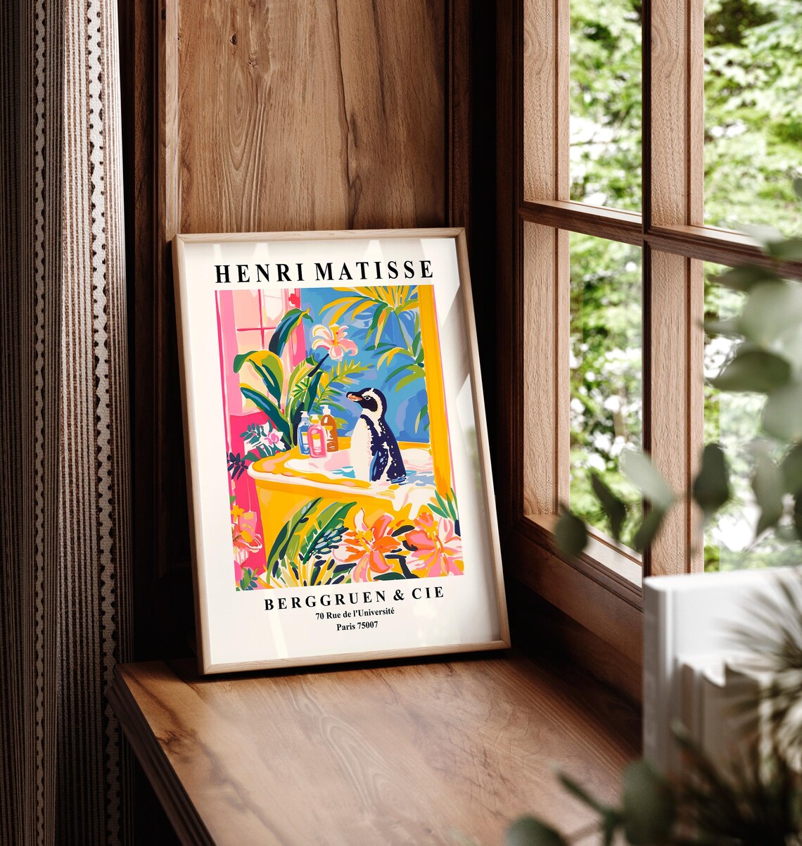Penguin in Bathtub Matisse-Inspired Poster Print - Image 6