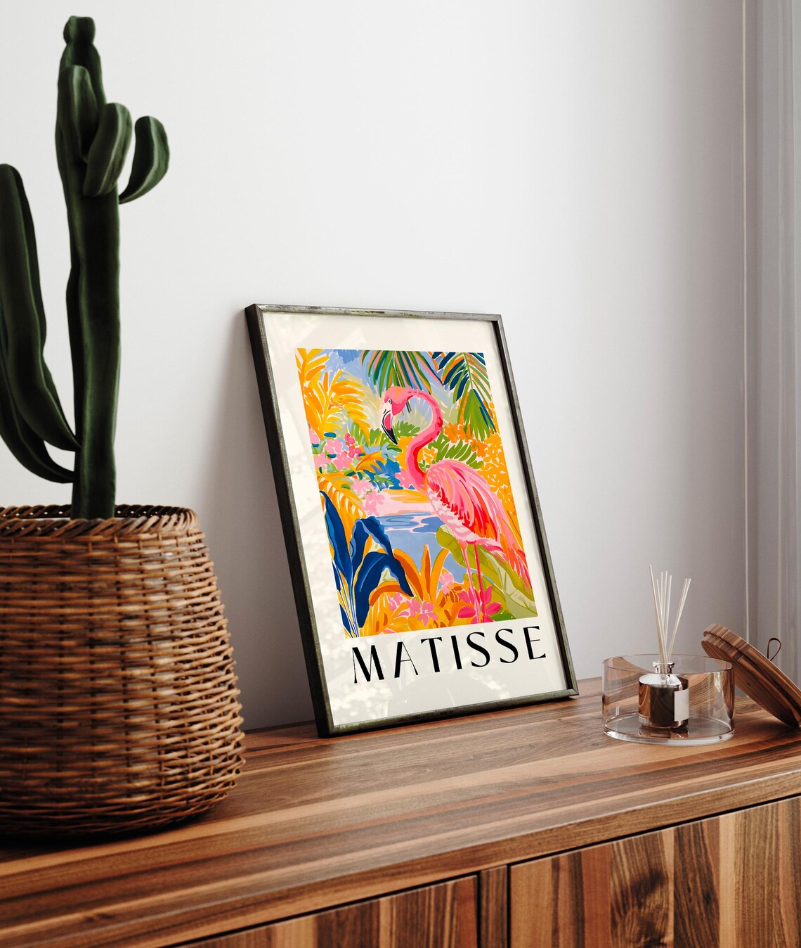 Pink Flamingo Floral Henri Matisse Poster Print - Image 3