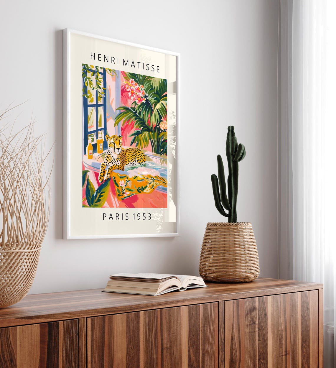 Henri Matisse Style Tropical Cheetah Bubble Bath Paris 1953 Poster - Image 5