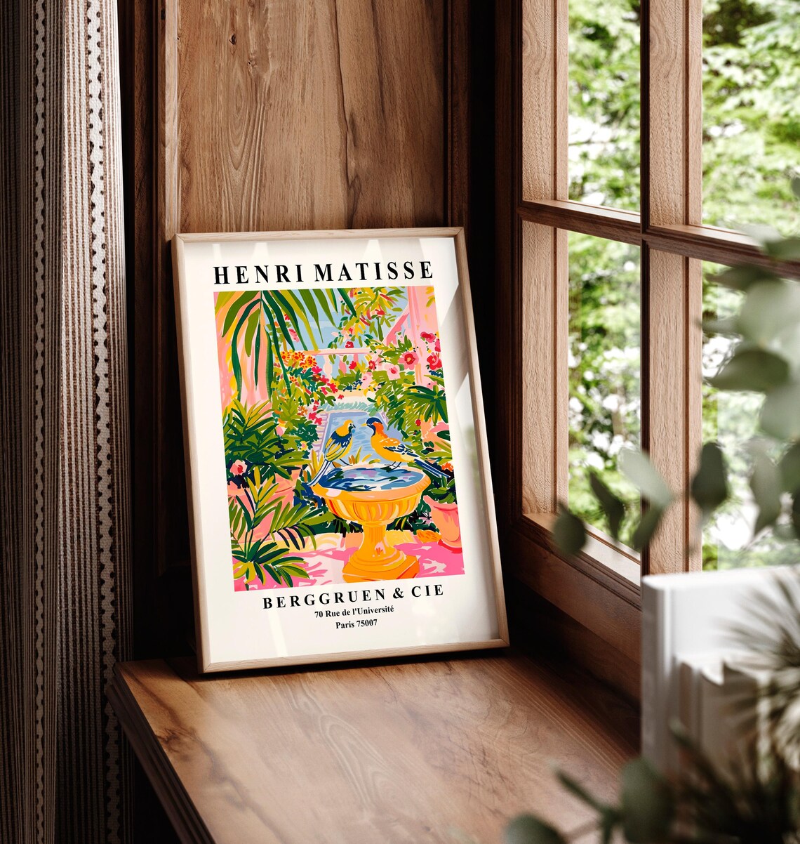 Songbirds in a Bird Bath, Matisse-Inspired Art Print - Image 5