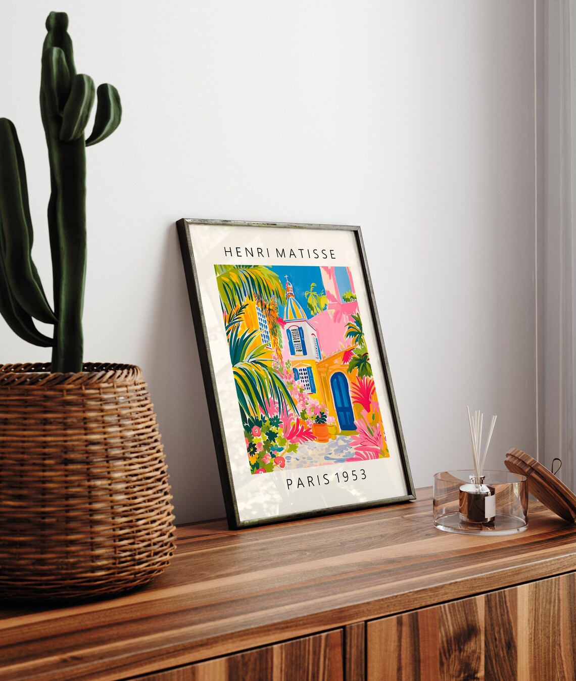 Henri Matisse Style Colorful Courtyard with Dome Tower Paris 1953 Poster - Image 4