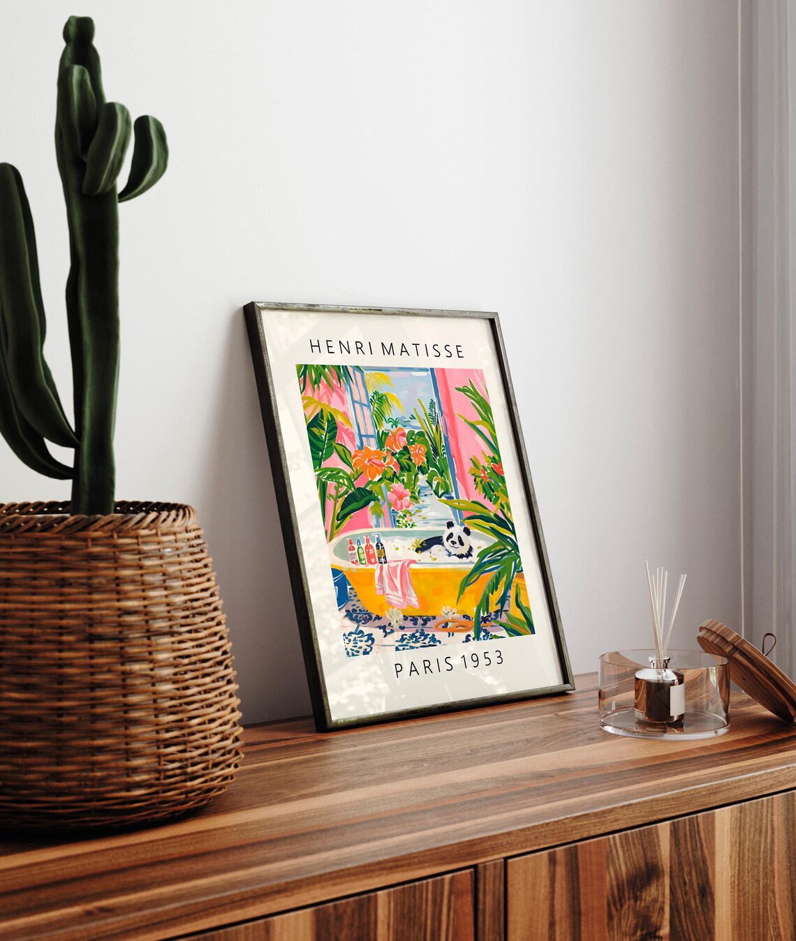 Cute Panda Poster, Matisse-Inspired Maximalist Decor - Image 3