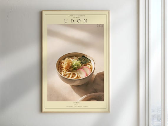 Udon Poster Japanese Cuisine Print Kitchen Wall Art Digital Download