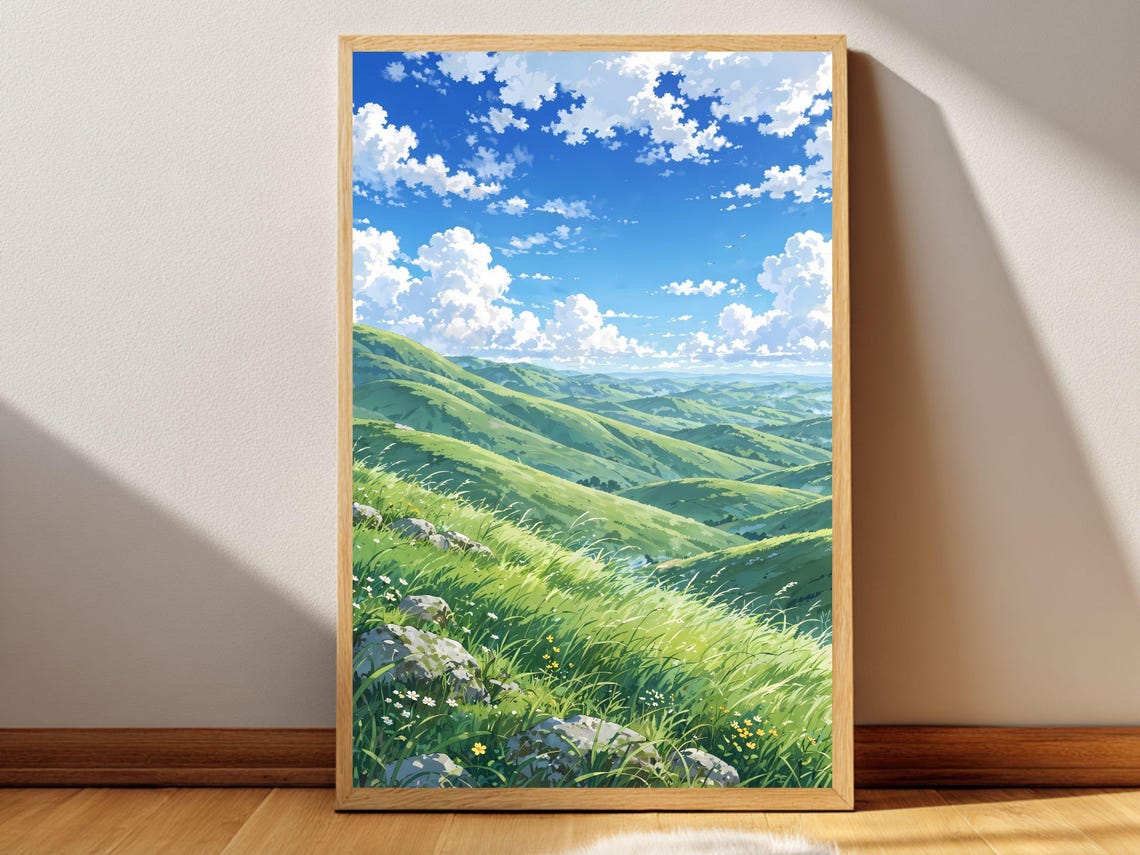 Endless Horizon Anime Landscape Poster Printable Wall Art Digital Download