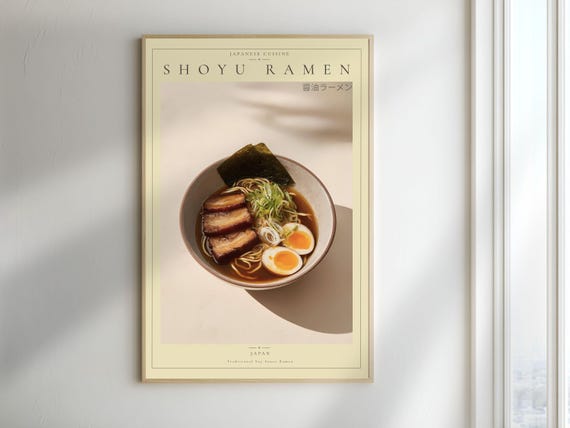 Shoyu Ramen Poster Japanese Cuisine Print Kitchen Wall Art Digital Download