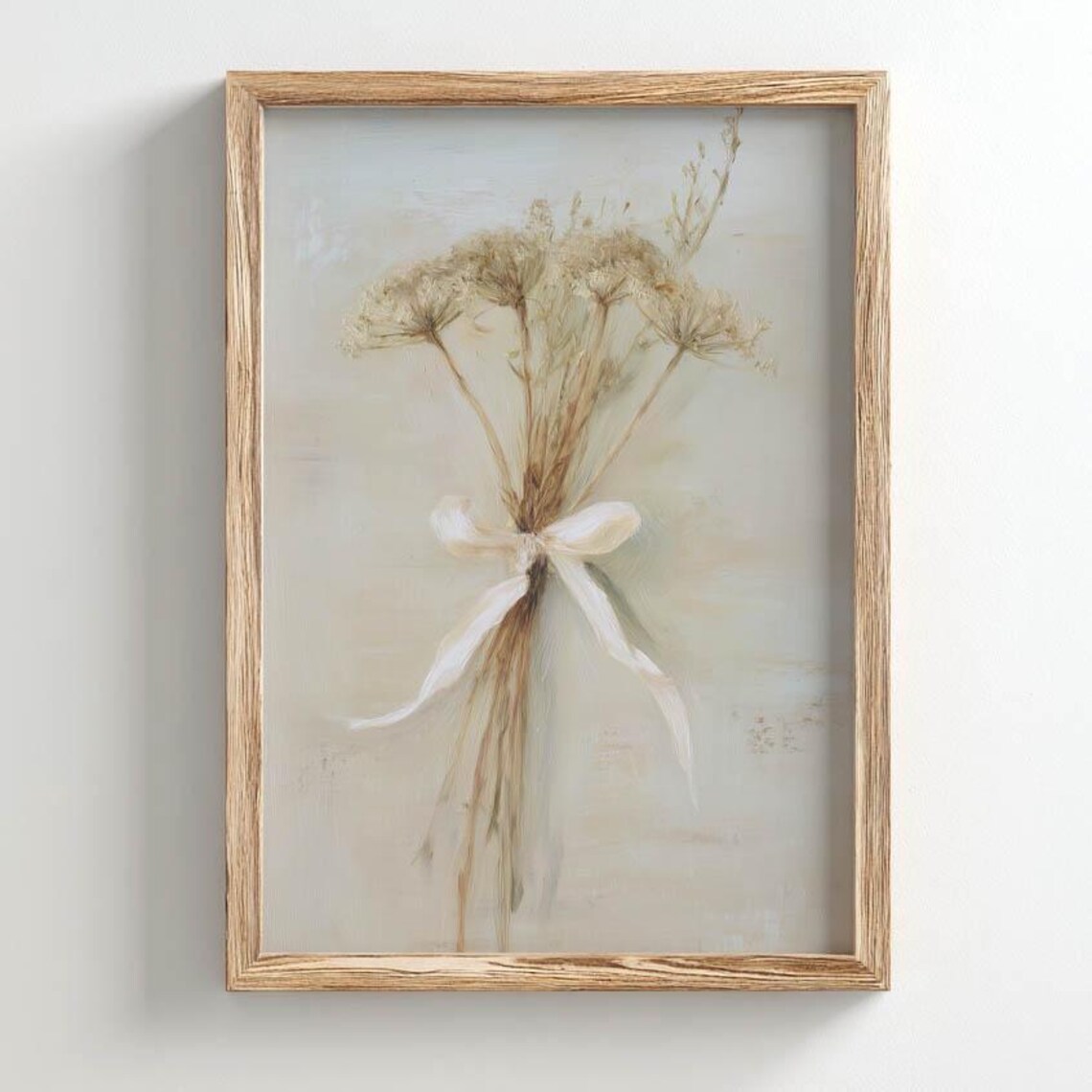 Printed Dried Wildflower Bouquet, Vintage Botanical Poster