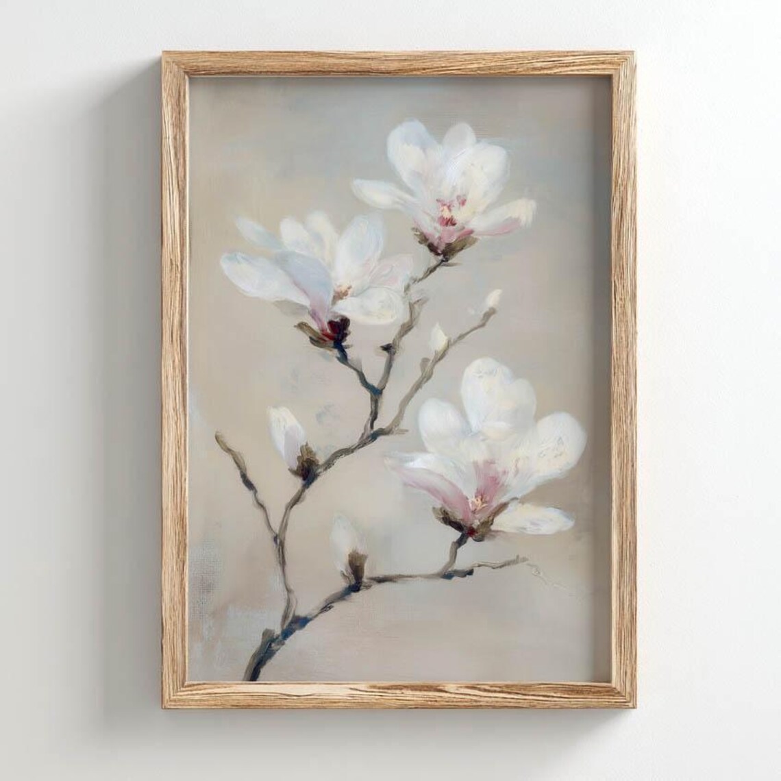 Magnolia Blossoms On Branch, Poster Print
