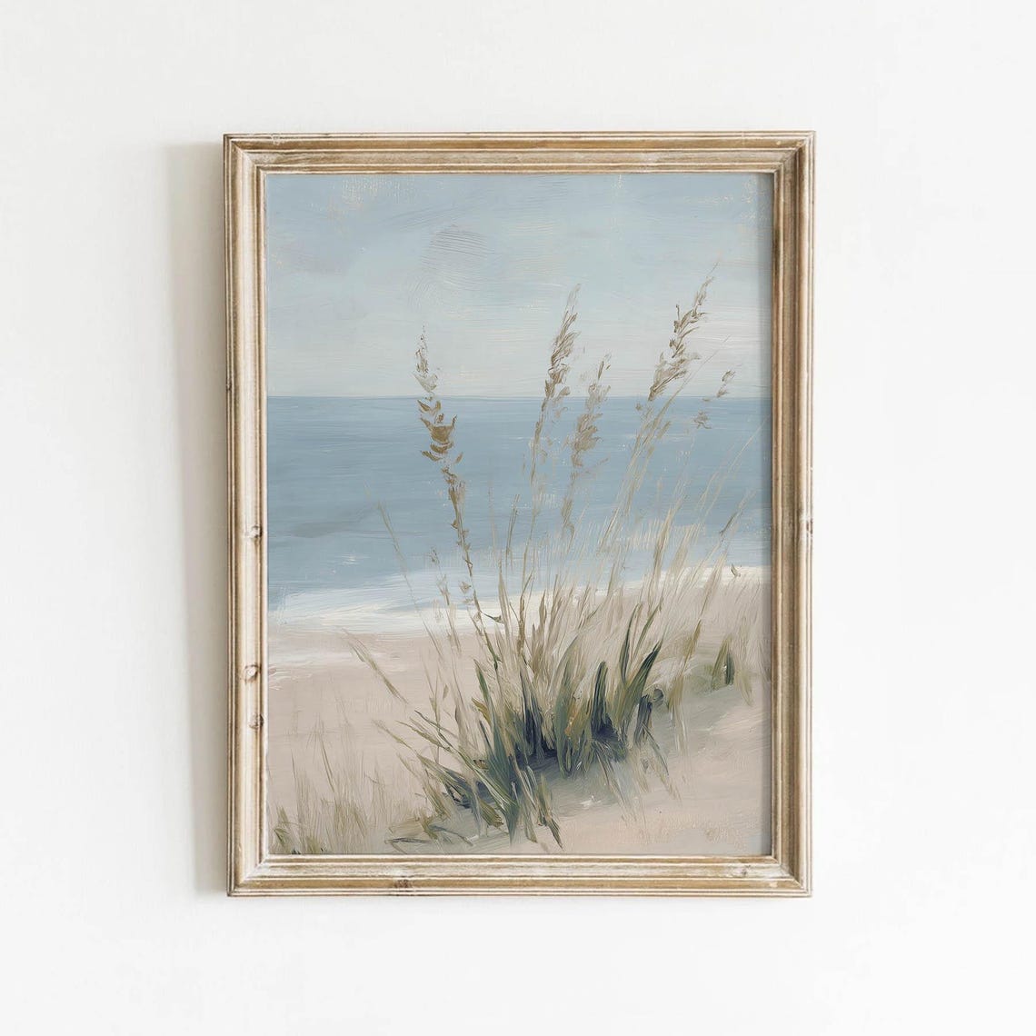 Coastal Dune Grass Overlooking Soft Blue Ocean Breeze Poster