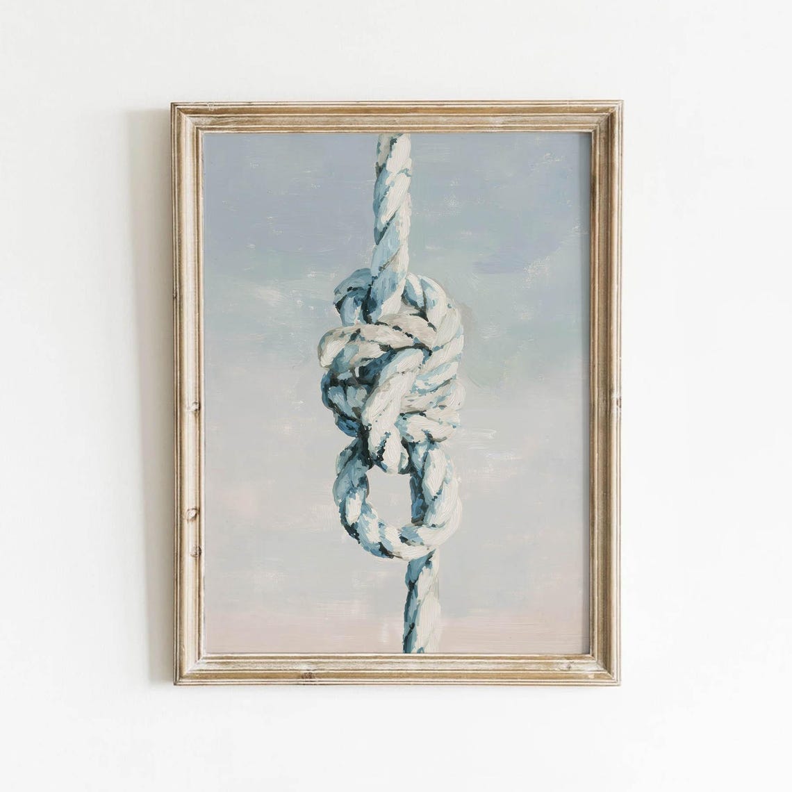 White Sailor Rope Knot Nautical Coastal Minimalist Sailing Wall Poster