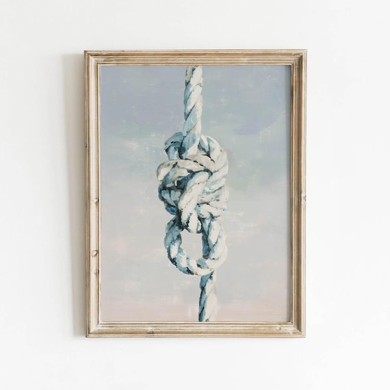 White Sailor Rope Knot Nautical Coastal Minimalist Sailing Wall Poster