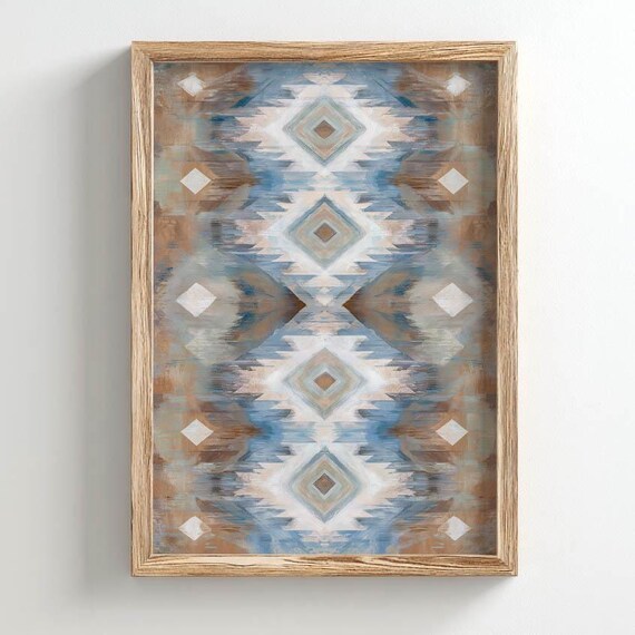 Geometric Diamond Kilim Southwestern Tribal Pattern Boho Poster