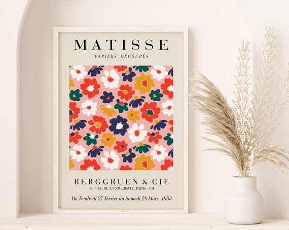 Henri Matisse Berggruen 1953 Multicolor Floral Cut Out Pattern Poster
