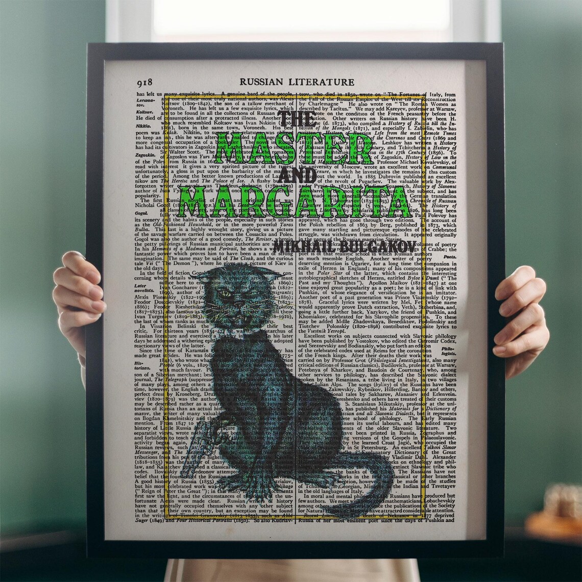 The Master And Margarita Mikhail Bulgakov Black Cat Dictionary Art Poster - Image 4